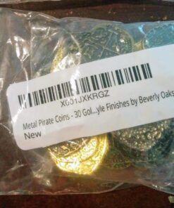 Beverly Oaks Metal Pirate Coins - Gold and Silver Spanish Doubloon Replicas - Fantasy Metal Coin Pirate Treasure (30-Coins) 30-Coins 40 71paItekRL