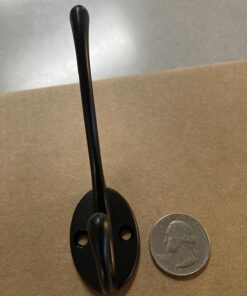 IBosins 10 Pack Heavy Duty Dual Coat Hooks Wall Mounted with 40 Screws Retro Double Hooks Utility Black No Rust Hooks for Coat, Scarf, Bag, Towel, Key, Cap, Cup, Hat (Black) 25 71paJ7MtxfL