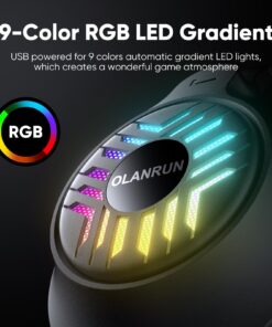 OLANRUN Gaming Headset, Stereo PS5 Headset PS4 Headset Xbox One Headset PC Headset, 9 Colors RBG Gaming Headphones with Mute Microphone for PC, PS4, PS5, Xbox, Switch (Black) 18 71paLxoYGDL