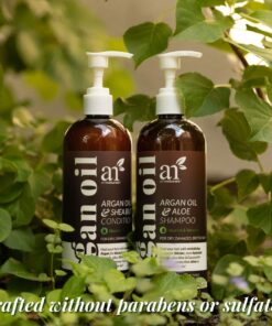 Argan Oil Shampoo and Conditioner Set - Sulfate-Free Formula with Nourishing Moroccan Oil and Keratin -for All Hair, Curly or Straight - Hydrate Repair and Defy Frizz for Salon-like Results! (16 Fl Oz (Pack of 2)) Argan Oil 16 fl oz pack of 2 28 71pb9F8BPmL