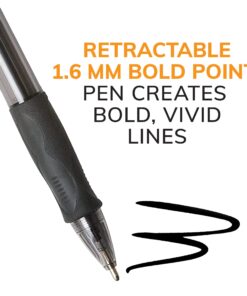 BIC VLG11-BLUE Velocity Retractable Ballpoint Pen, Refillable, Medium Point (1.0 mm), Blue, 12-Count 11 71pbQR1gGHL