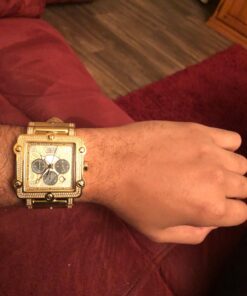 JBW Men's Luxury Phantom 1.00 ctw Diamond Chronograph Wrist Watch with Leather Band Brown/Gold 19 71pbok0UChL