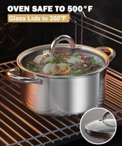 Cook N Home Kitchen Cookware Sets, 12-Piece Basic Stainless Steel Pots and Pans, Silver Stainless Steel Handle 36 71pcMpvDXbL