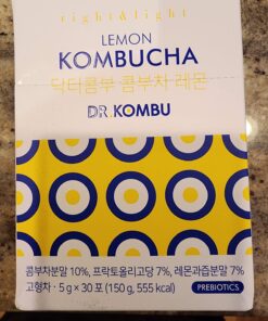 KOMBUCHA Lemon Kombucha Tea, 30 sticks x 5 grams, Zero Sugar, Sparkling Fermented Powdered Mix, Live Probiotics & Prebiotics, Healthy Drinks, Product of Korea 71 71pcPRqjptL