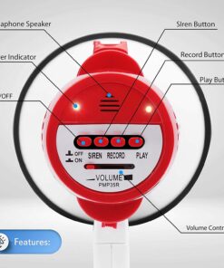 Alternative view of Pyle Portable Bullhorn Megaphone Speaker with Built-in Siren & Voice Recorder - 30W Power, 800 Yard Range - Great for Football, Soccer, Baseball, Hockey, Basketball, Cheerleading and More