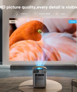 5G WiFi Bluetooth Projector, TOPTRO TR23 Outdoor Projector 1080P Supported 15000 Lumen, Mini Projector with 360 Degree Surround Sound, Dust-Proof, Projector Compatible with TV Stick, iOS, Android, PS5 Grey 33 71pchoQpIVL