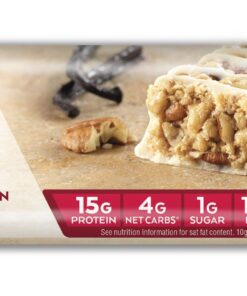 Alternative view of Atkins Vanilla Pecan Crisp Protein Meal Bar, High Fiber, 1g Sugar, 4g Net Carb Meal Replacement, Keto Friendly, 5 Count