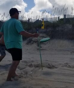 Bottle Bash Outdoor Flying Disc Game Set – Disc Toss Game for Family, Adult & Kids, Backyard and Beach Game - Frisbee Target Lawn Game with Poles & Bottles (Beersbee & Polish Horseshoes) Original - Green 36 71pdE3JzTsL