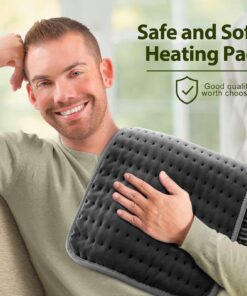 Heating Pad for Back, Neck and Shoulder Pain Relief, Electric Heating Pads for Cramps with 6 Heat Settings, Auto Shut-Off, Moist Dry Heat Options, Machine Washable, 12" x 24", Gifts for Women, Men Stripe 26 71pe1y9e1xL