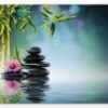 Ambesonne Chill Garden Mouse Pad, Modern Photo of Pink Flower Stones and Tree Branches on The Water Print Boho, Rectangle Non-Slip Rubber Mousepad, Standard Size, Multicolor Petrol Blue 46 71peIJ5ir L