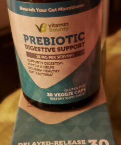 Vitamin Bounty Prebiotic Fiber Digestive Support - Gut Health Supplements for Women and Men, Dietary Fiber, Supports Digestive Health, Probiotics for Women & Men for Gas Relief - 60 Capsules 28 71peJgcJHL