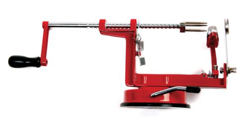 Norpro Apple Master-Apple, Potato, Parer, Slicer & Corer with Vacuum Base, Red frame