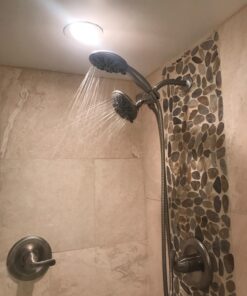 Ana Bath 5-Inch Anti-Clog High Pressure LARGE Dual Shower Head with Handheld Spray - 5 Unique Spray Modes/BRASS CONNECTOR/5 Ft Stainless Steel Hose/Spot Resist Brushed Nickel 30 71peuGVB4OL