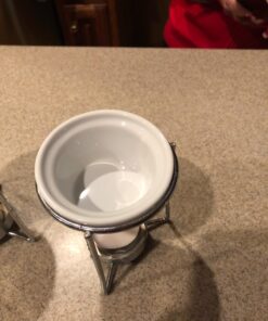 PrepWorks by Progressive 5-Ounce Ceramic Butter Warmer Home Fondue Set with Stands, Candles, and Cups, White 25 71pf2HNIsRL