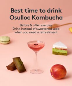 Osulloc Kombucha Tea LycheePeach (Lychee & Peach Blending), Sparkling Powdered Mix Beverage, No added sugar, 10 Sticks, 1.76oz Lychee & Peach 10 Count (Pack of 1) 24 71pfjANN0fL