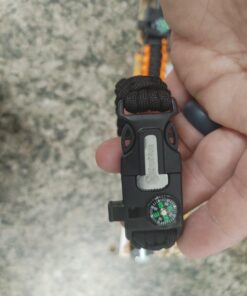 Atomic Bear Paracord Bracelet (2 Pack) - Adjustable - Fire Starter - Loud Whistle - Perfect for Hiking, Camping, Fishing and Hunting - Black & Black+Orange 45 71pgZhQpcxL 3