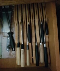 YBM Home in Drawer Bamboo Kitchen Knife Storage Block, Knife Organizer and Holder 317 17" x 8.75” x 2” 1 9 71phQZQ3UYL