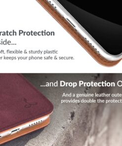 Snakehive iPhone XR Vintage Wallet || Genuine Leather Wallet Phone Case || Real Leather with Viewing Stand & 3 Card Holder || Flip Folio Cover with Card Slot (Plum) Plum 18 71pi68xoQUL