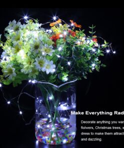 GDEALER 2 Pack Fairy Lights Christmas Decor 20 Ft 60 Led Battery Operated Christmas Lights with Remote Waterproof Twinkle Lights 8 Modes Fairy String Lights for Party Bedroom Wedding Decorations-White White 17 71pj 3khvFL