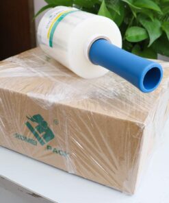 BOMEI PACK Mini Clear Industrial Stretch Wrap Film 5" x 1000ft 4 Pack with Handle, 80 Gauge Thick Cling Plastic Wrap for Moving, Pallet Wrap - Self Adhering Packaging Heavy Duty Shrink Film 13 71pjiQqDlL
