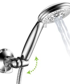 HotelSpa Universal Angle-Adjustable Hand Shower Wall Bracket for Easy Reach/Perfect Angle Fits ANY SHOWER! Patented Push-Lock provides Superior Suction Power. Self-Adhesive Slide-in Holder included 14 71pk2hSSpsL