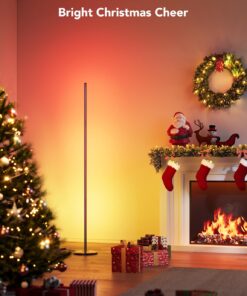 Govee RGBIC Floor Lamp, LED Corner Lamp Works with Alexa, Smart Modern Floor Lamp with Music Sync and 16 Million DIY Colors, Color Changing Standing Lamp for Christmas Bedroom Living Room Black 17 71pkRymSA L