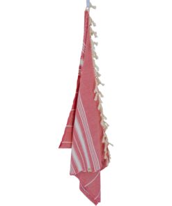 Dandelion - Basic Pattern - 100% Naturally-Dyed Cotton Turkish Towel Peshtemal - 71x39 Inches - Red 9 71pkVOBabL