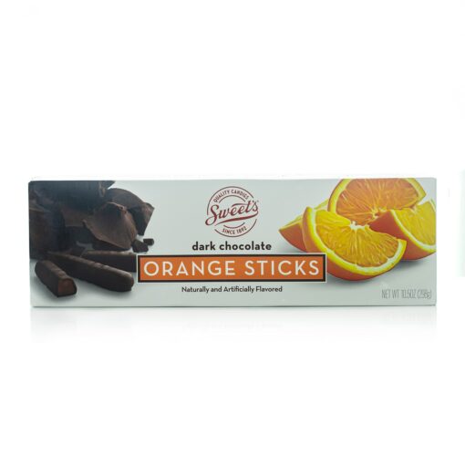 Sweet Candy Dark Chocolate Orange Sticks - Chocolate Covered Candy - Orange Flavor With Dark Chocolate Coating - Old Fashioned Sweet Treat - One (1) 10.5oz Box Orange (Dark Chocolate)