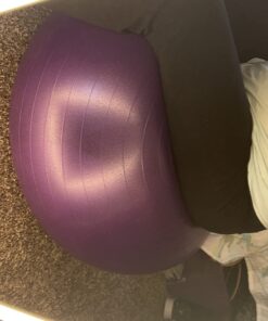 SmarterLife Workout Exercise Ball for Fitness, Yoga, Balance, Stability, or Birthing, Great as Yoga Ball Chair for Office or Exercise Gym Equipment for Home, Premium Non-Slip Design Purple 65 cm 28 71plclsxLnL