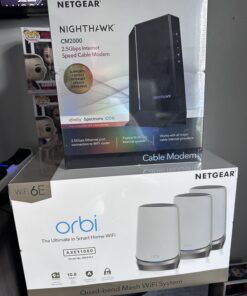 NETGEAR Orbi Quad-Band WiFi 6E Mesh System (RBKE963), Router with 2 Satellite Extenders, 10.8Gbps Speed, Coverage up to 9,000 sq. ft., 200 Devices, 10 Gig Internet Port, AXE11000 802.11ax WiFi 6E | 3-Pack 33 71pm3W4hdAL