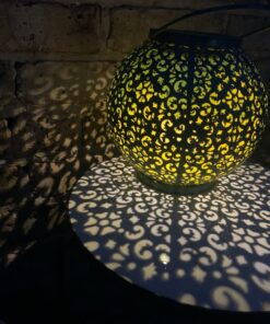 Homeimpro Solar Big Lantern Hanging Garden Outdoor Waterproof Decorative Lights Metal Table Lamp for Patio, Yard, Christmas Gift, 2023 New Updated Bottom Pattern (1Pack, Teal Blue) 55 71pm6TqG3GL