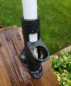 Evergreen Flag Bracket Two-Position 45 and 90 Degree | Cast Iron | Black | Hardware Incl | Outdoor Home and Garden Décor | Residential or Commercial | Wood Metal Plastic Pole - Not Included | 28 71pmOfIqcdL