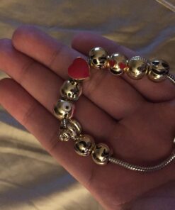 Expression Jewelry Emoticon Charms Bracelet - 18K Gold Plated with 10 Pieces of Interchangeable Enamel Beads 35 71pmSrDPTwL