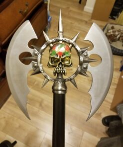 Ace Martial Arts Supply Death's Head Skull Fantasy Battle Axe with Plaque 20 71pn yJIJiL