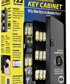 KeyGuard SL-9122 Key Cabinet, 122 Hook, Black Finish 3 Dial 7 71po MPyspL