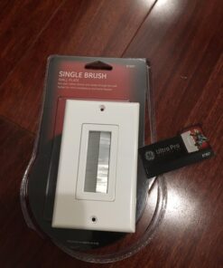 GE Brush Wall Plate, Cable Pass Through Insert, Single Gang, for in-Wall Installation of Cables and Wires, HDTV, HDMI, Coax, Speaker Wire, Home Theatre Systems, White, 35285 1 Pack 19 71poJU2lL