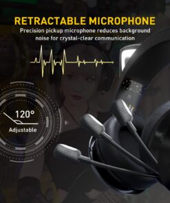 SOMIC GS510 Gaming Headset, Cat Ear Headset PC Gaming Headphones with Retractable Mic Noise Cancelling, Stereo Sound, DIY Face Covers for PC, PS4, PS5,Xbox One(Only White LED Light) Wired Black 15 71poYLkzk2L