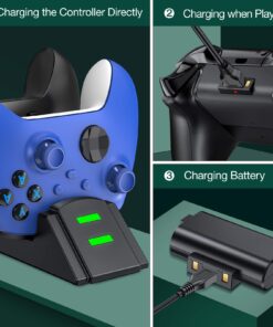 Controller Charger Station for Xbox one, Charging Station for Xbox one Controller Battery Pack, 2 x 1200 Rechargeable Battery Pack Compatible with Xbox Series X|S/Xbox One/Xbox One S/X/Elite 22 71popSc4N5L