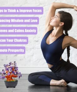 Alternative view of Parma77 Amethyst Crystal Tree, Purple Healing Crystals Gemstones Bonsai Money Tree, Purple Room Decor Cubicle Office Desk Decor for Women, Feng Shui Wealth and Luck Spiritual Gifts for Women