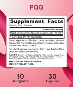 Jarrow Formulas PQQ 10 mg - 30 Servings (Capsules) - Aids Mitochondrial Biogenesis & Metabolism - Supports Brain, Heart Health & Cognitive Function - PQQ Dietary Supplement - Gluten Free 15 71ppZR2AQ4L 1
