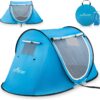 Abco Small Pop Up Tent and Automatic Instant Portable Cabana Beach Small Tent - 2 Person Pop Up Tent - 2 Doors Emergency Tent - Water-Resistant, UV Protection Sun Shelter with Carrying Bag (Sky Blue) 17 71ppnrw23tL