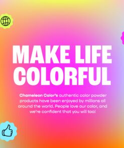 Chameleon Colors Color Powder 70 Gram Individual Packets, 10 Pack Plus Bonus White, Perfect for 3-5 People, Red, Yellow, Blue, Orange, Purple, Pink, Navy, Magenta, Aquamarine, and Green Powder 2.46 Ounce (Pack of 10) 35 71pq1X8WdgL 1