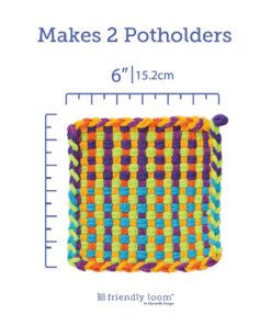 Friendly Loom 7" Potholder Kit Green Metal Loom and Bright Rainbow Color Cotton Loops, Makes 2 Potholders, MADE IN THE USA by Harrisville Designs. Multicolor 35 71prE4 bziL