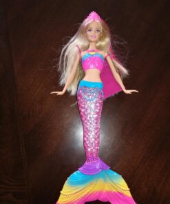 Barbie Dreamtopia Doll, Rainbow Lights Mermaid with Glimmering Light-Up Rainbow Tail, Headband and Blonde Hair Twinkle Lights 41 71prsCPdGdL