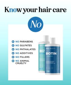 Volumizing Biotin Shampoo and Conditioner Set - Sulfate Free Shampoo and Conditioner for Dry Damaged Hair Care - Thinning Hair Shampoo and Conditioner with Nourishing Biotin and Rosemary Oil (8oz) 8.00 Fl Oz (Pack of 2) 24 71ps4ba0IL