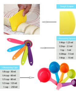 Baking Supplies - Silicone Spatulas Set, Rolling Pin, Pastry Mat, Silicone Baking Cups, Piping Bags and Tips, Measuring Cups and Spoons, Baking Set for Kids Teens Adult Beginner 12 71pskKbEbXS