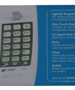 Alternative view of AT&T 210 Basic Trimline Corded Phone, No AC Power Required, Wall-Mountable, White