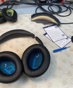 AHG Replacement QC15 Ear Pads & QC15 Headband Pad Compatible with Bose QuietComfort 15 (QC15) & QuietComfort 2 (QC2) Headphones - Soft, Great Comfort + Durability, Protein Leather (Black) 37 71pt7GIn kL 1