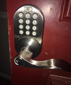 MiLocks XKL-02SN Digital Lever Handle Door Lock with Keyless Entry via Remote Control and Keypad Code for Interior Doors, Satin Nickel 7 71ptF4kDz L