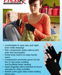 PressRx Compression Arthritis Gloves for comfortable pain relief from Rheumatoid, Carpal Tunnel and more – With Fingerless Fit for Easy Daily Use (1 PAIR) - SMALL Small (1 Pair) 15 71pth4VvtdL